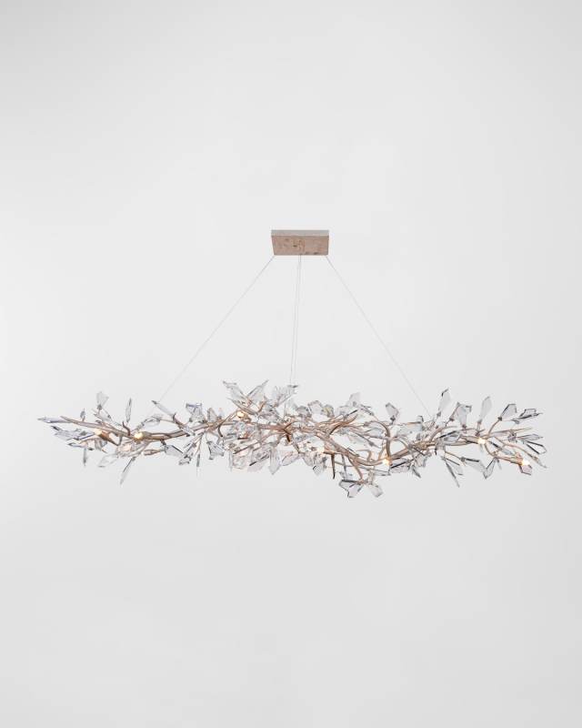 Kotta Fourteen-Light Cut-Crystal Oblong Chandelier